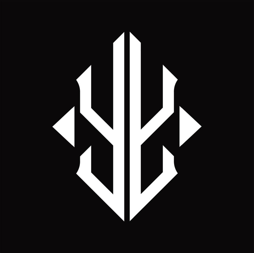 monograma de logotipo yy con plantilla de diseño aislado en forma de escudo vector