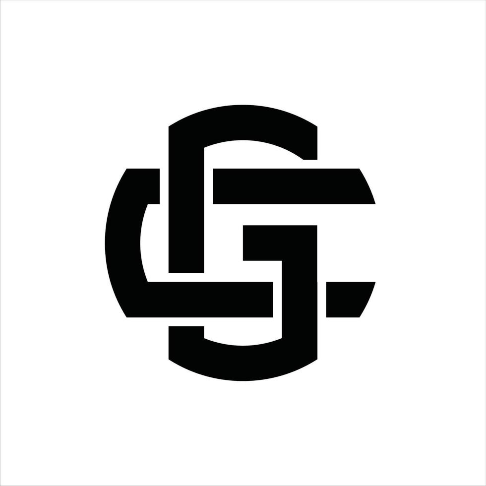 plantilla de diseño de monograma de logotipo gc vector