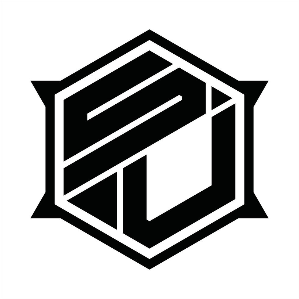 SU Logo monogram design template vector