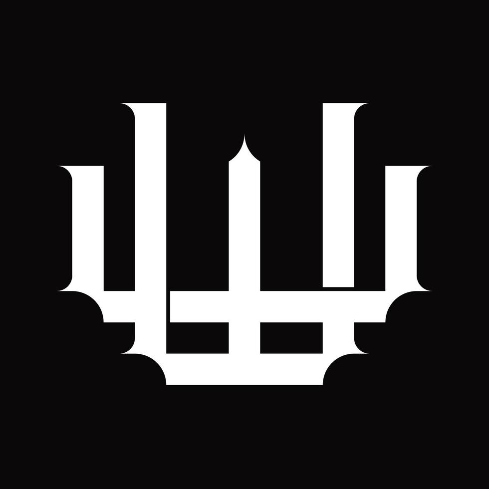 WW Logo monogram with vintage overlapping linked style design template vector