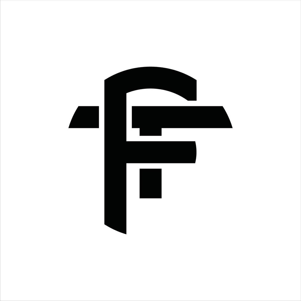 plantilla de diseño de monograma de logotipo ft vector