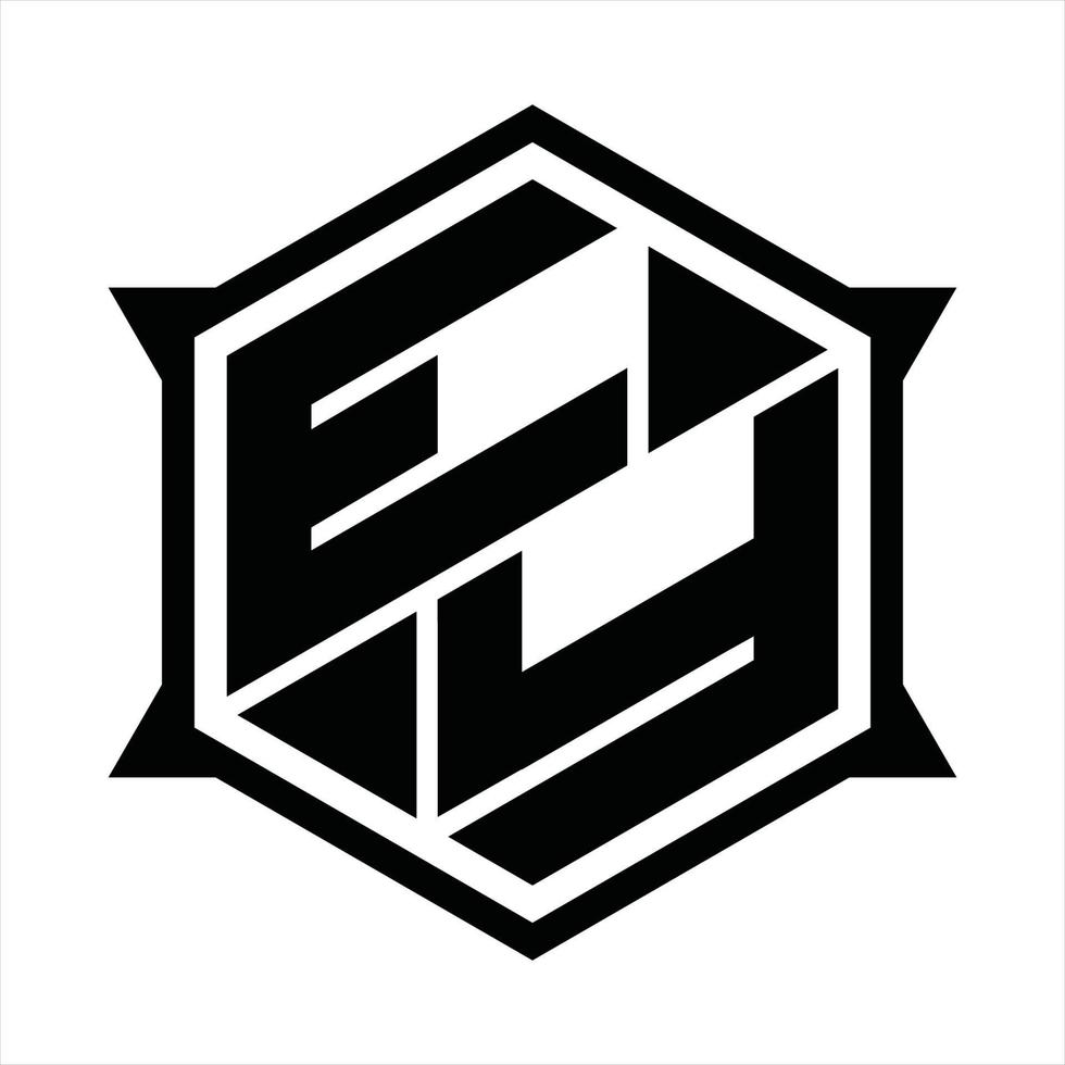 plantilla de diseño de monograma de logotipo ey vector