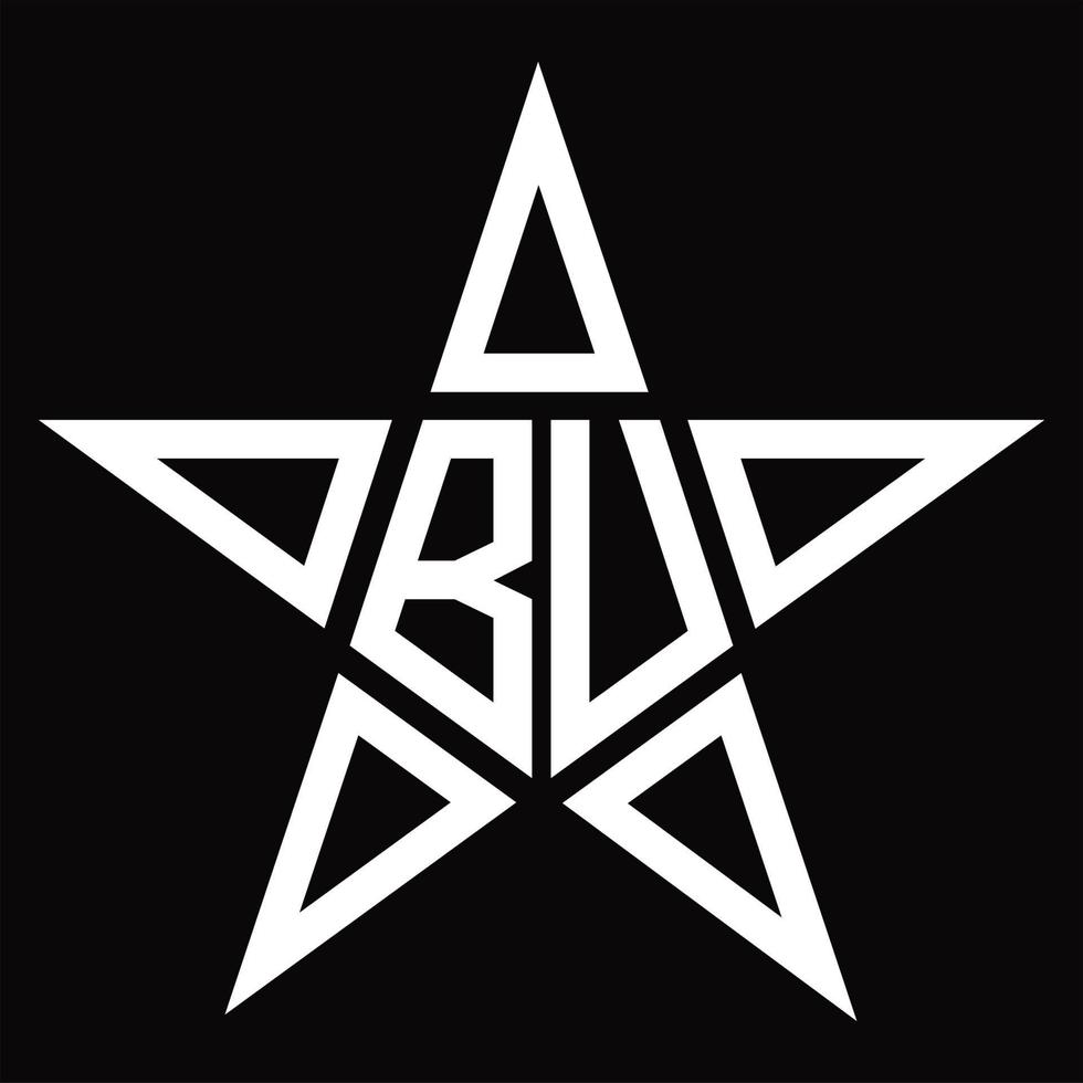 BU Logo monogram with star shape design template vector