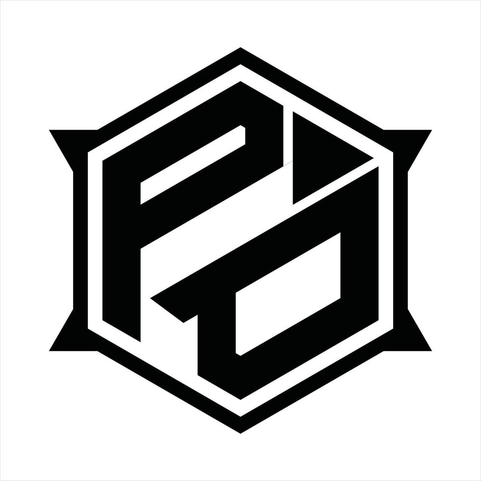 PO Logo monogram design template vector