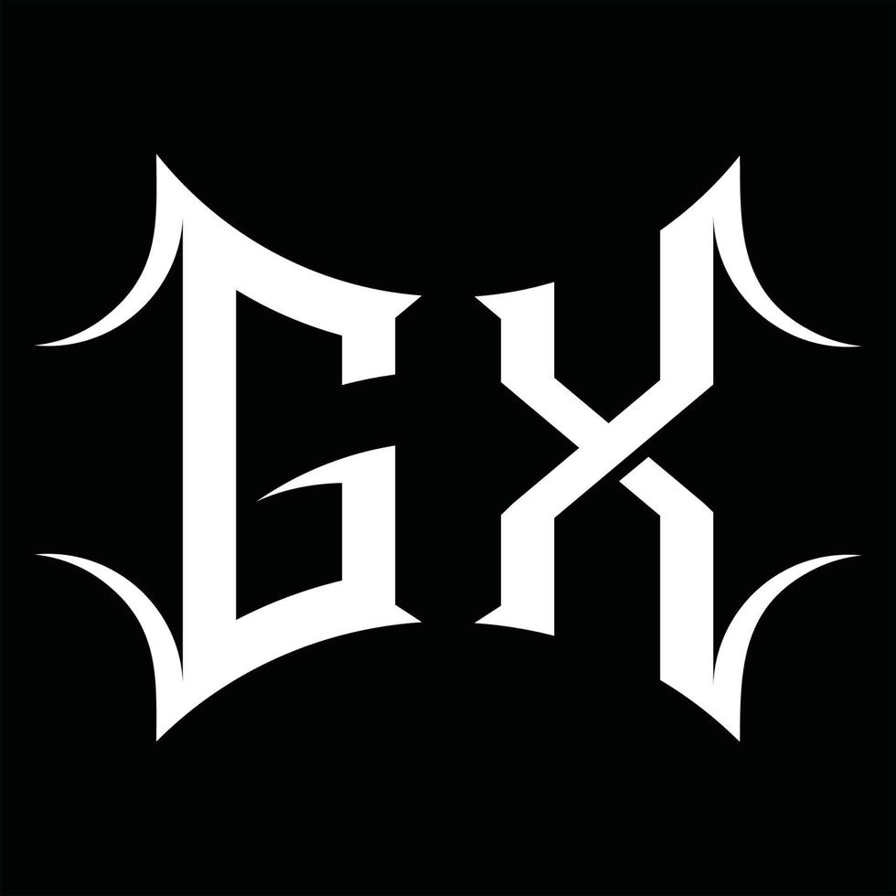 GX Logo monogram with abstract shape design template vector