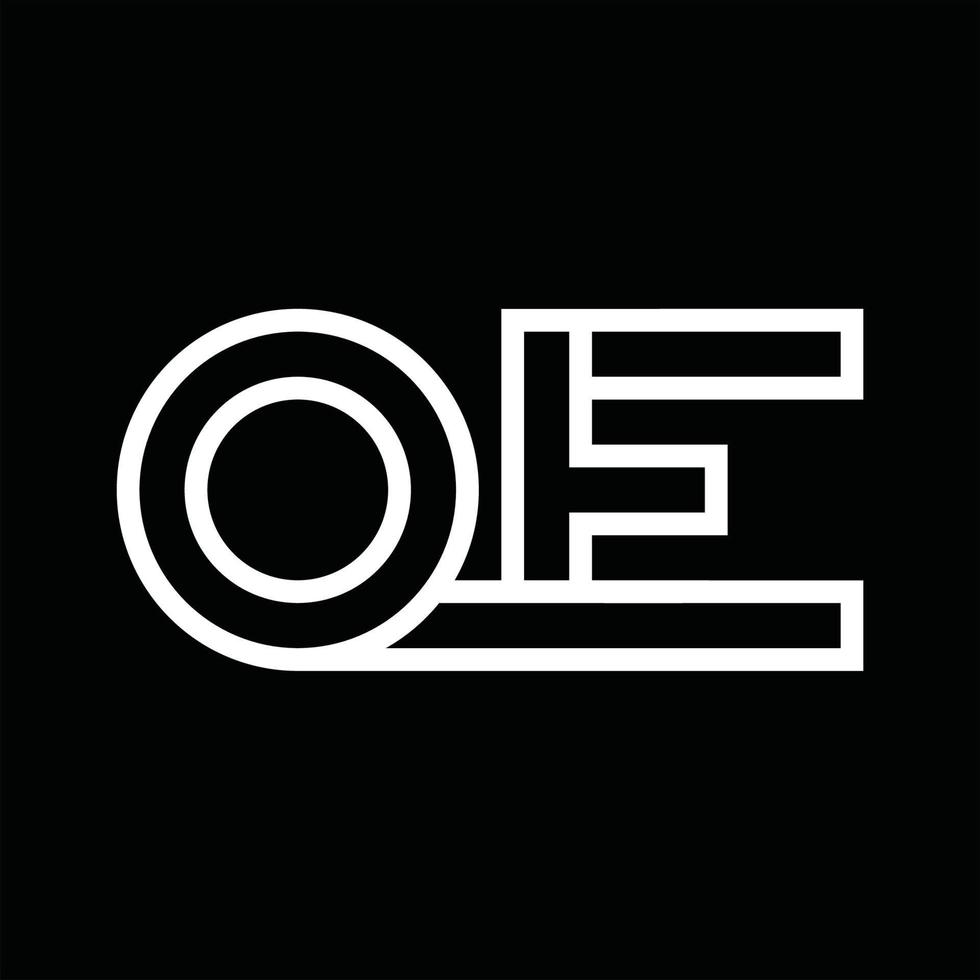 monograma del logotipo oe con espacio negativo de estilo de línea vector