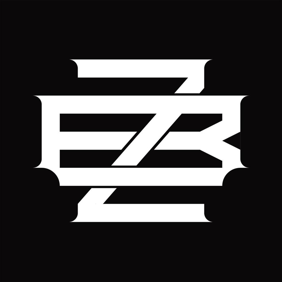 monograma del logotipo bz con plantilla de diseño de estilo enlazado superpuesto vintage vector