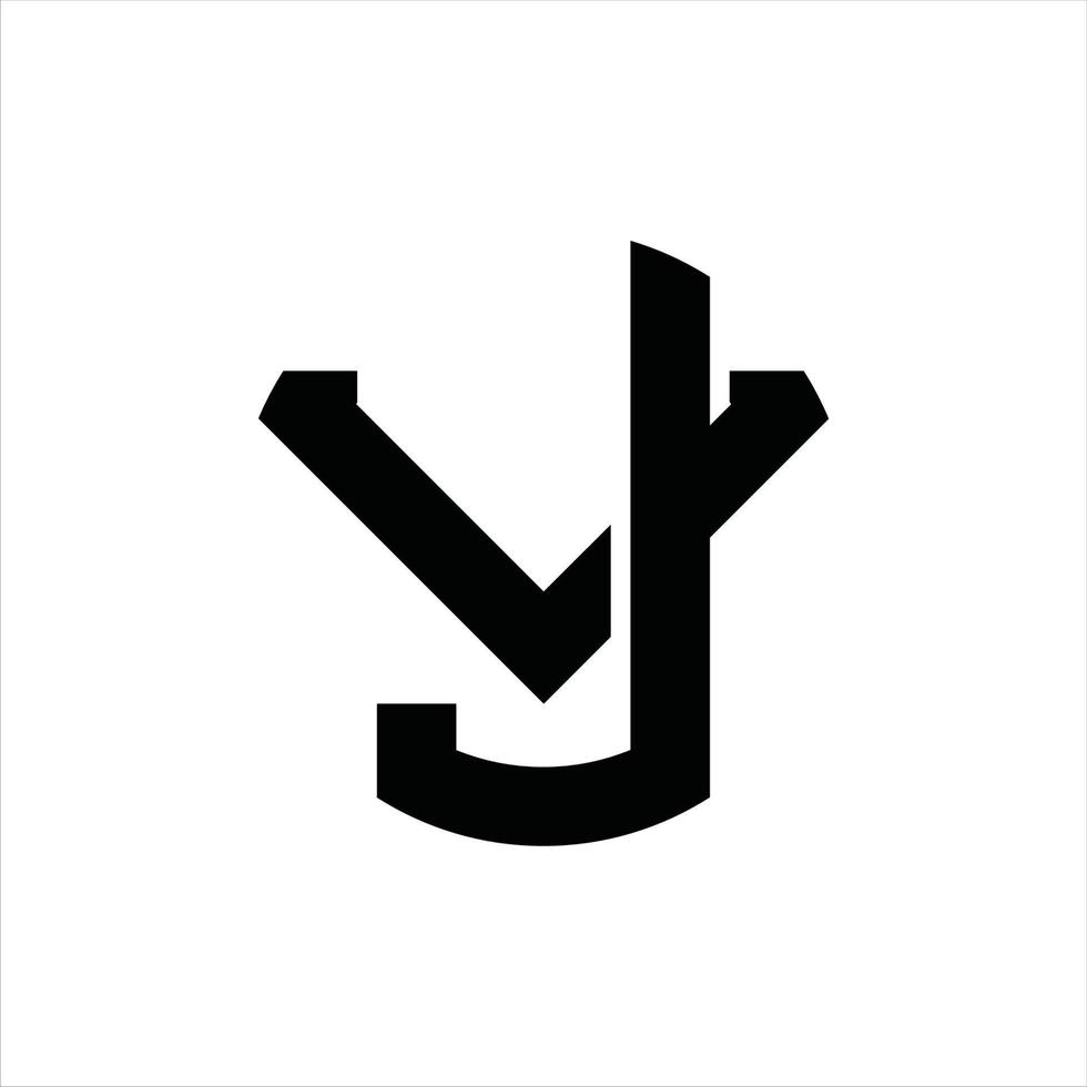 plantilla de diseño de monograma de logotipo jv vector