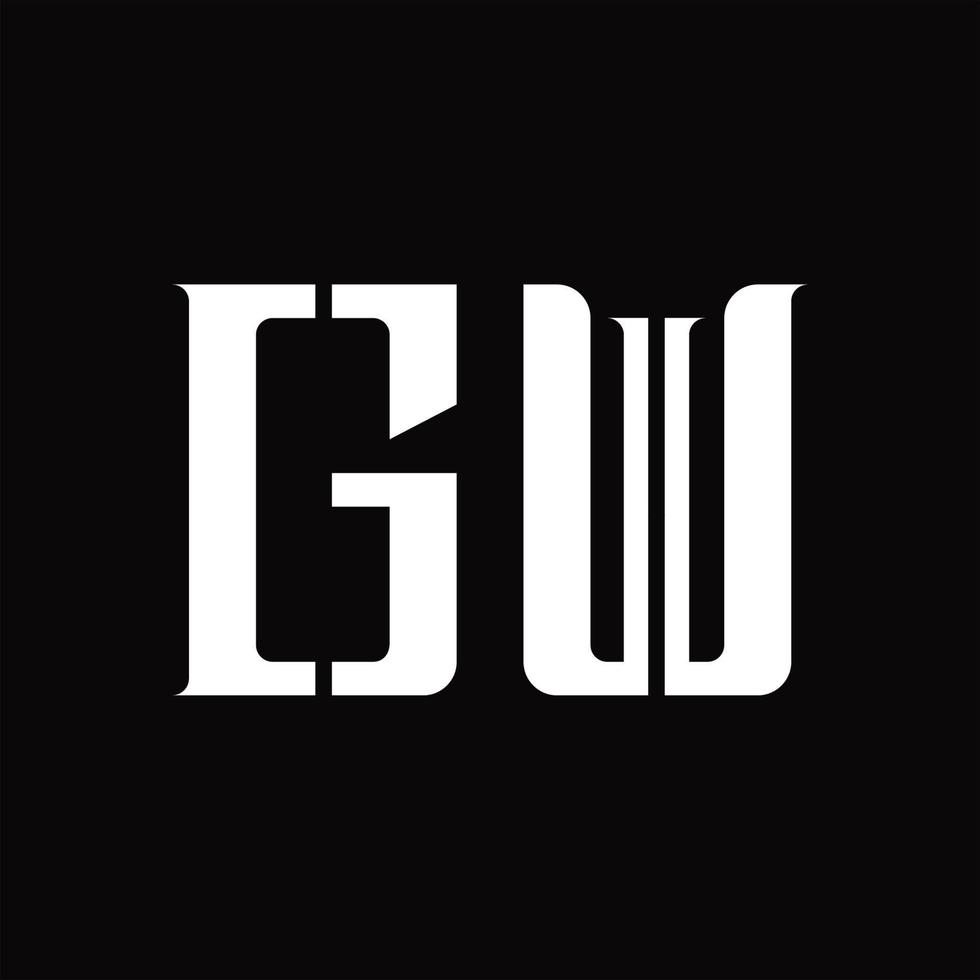 GW Logo monogram with middle slice design template vector