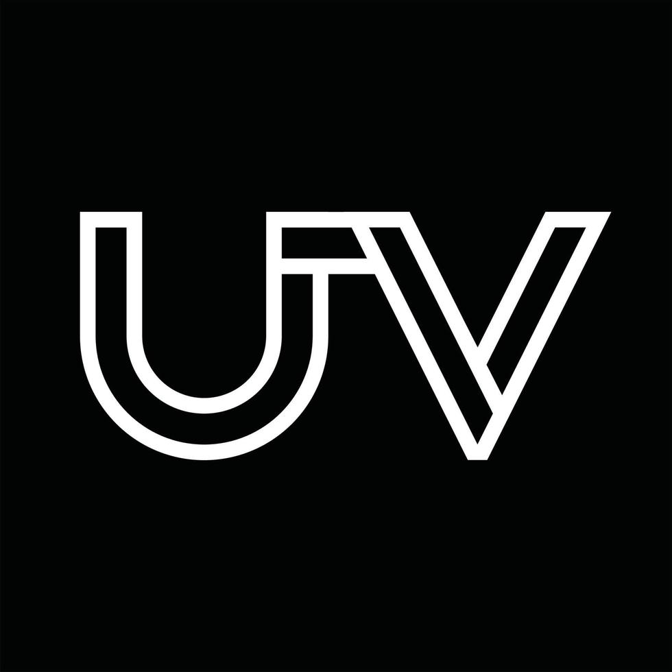 UV Logo monogram with line style negative space vector