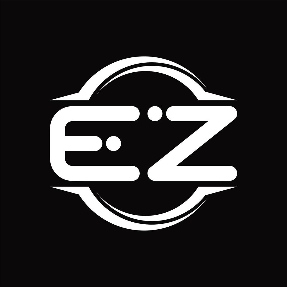 EZ ZLogo monogram with circle rounded slice shape design template vector