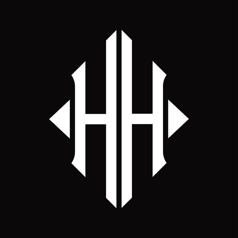 HH Logo monogram with shield shape isolated design template vector