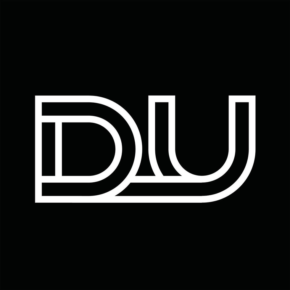 DU Logo monogram with line style negative space vector