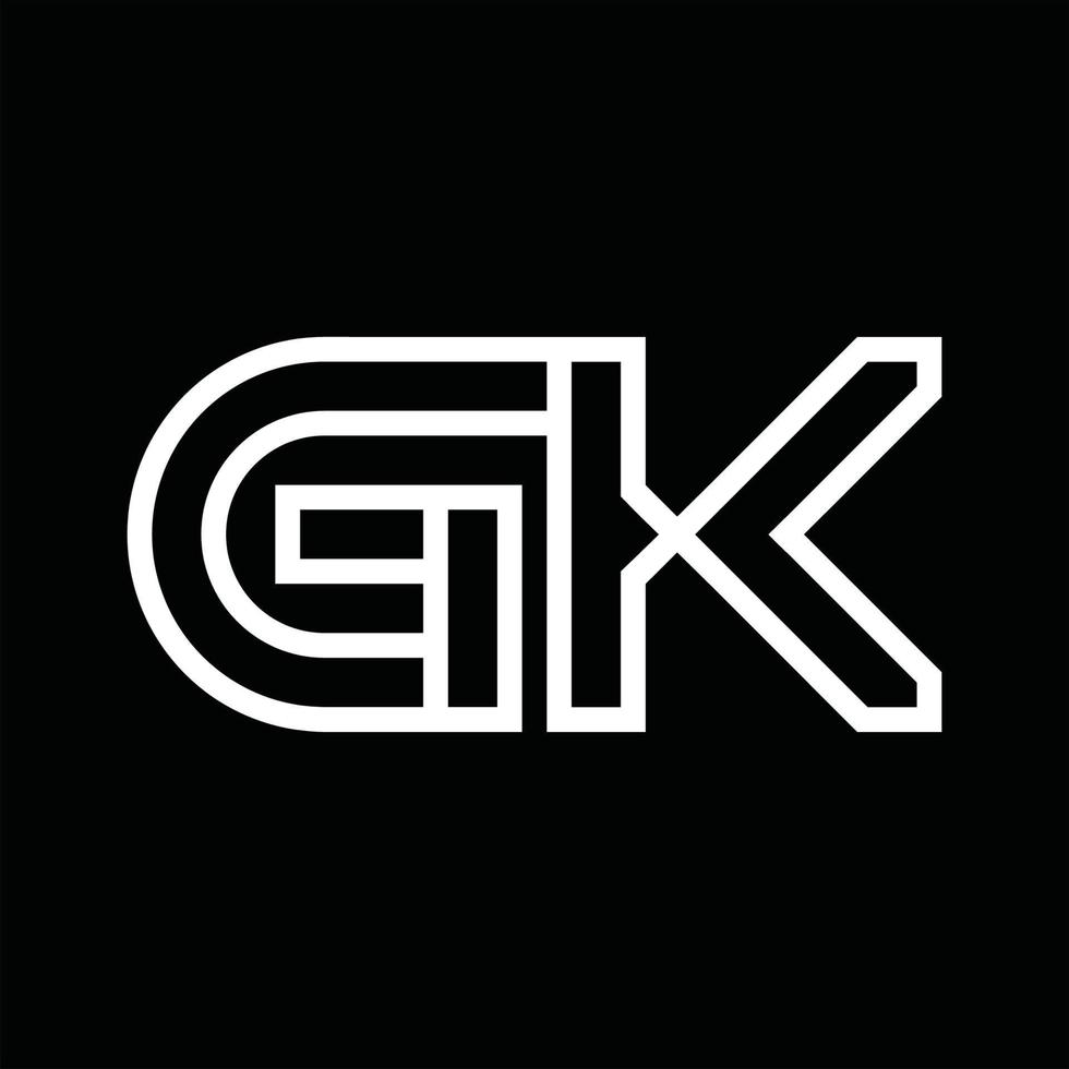 GK Logo monogram with line style negative space vector