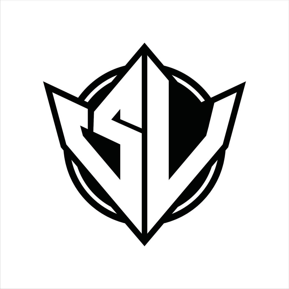 SV Logo monogram design template vector
