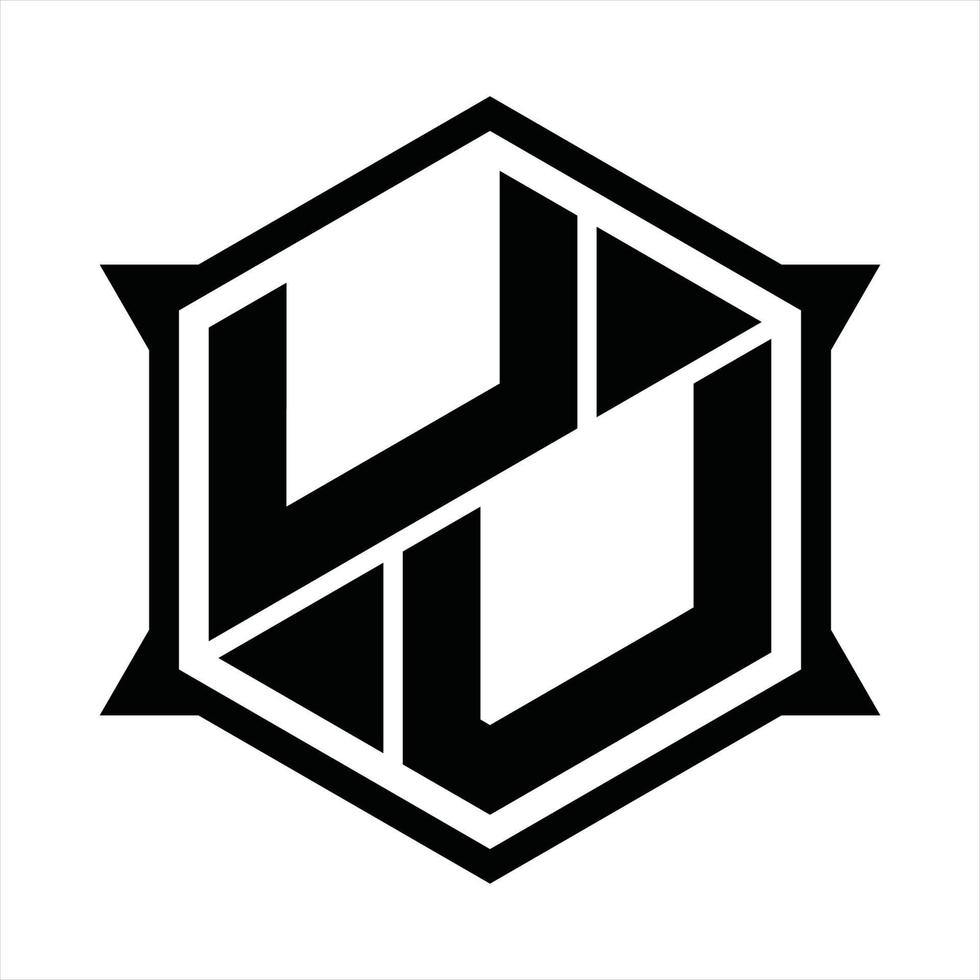 plantilla de diseño de monograma de logotipo uu vector