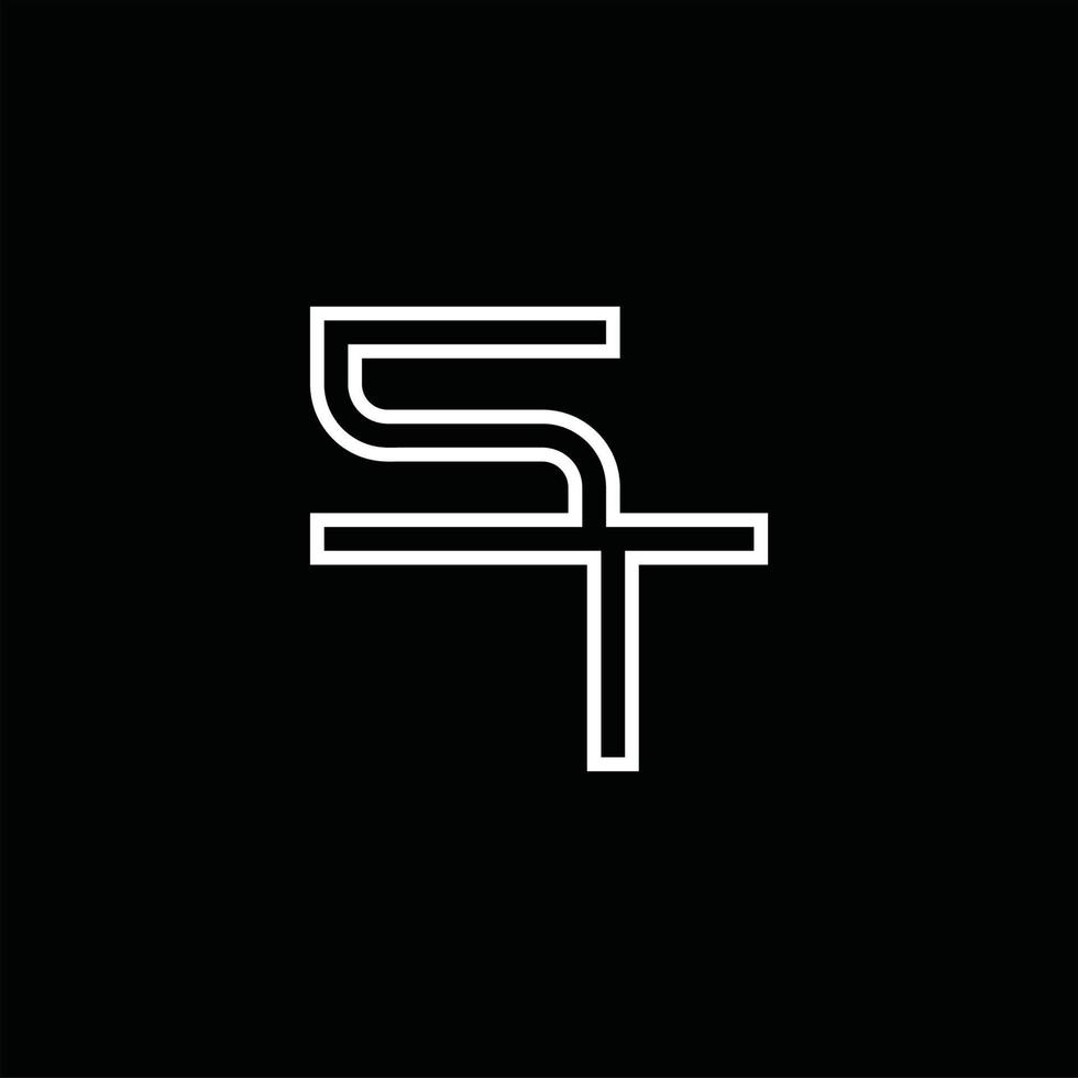 monograma de logotipo st con plantilla de diseño de estilo de línea vector