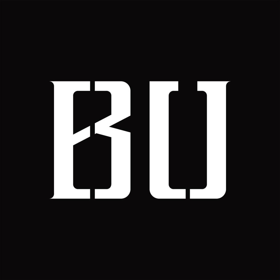 BU Logo monogram with middle slice design template vector