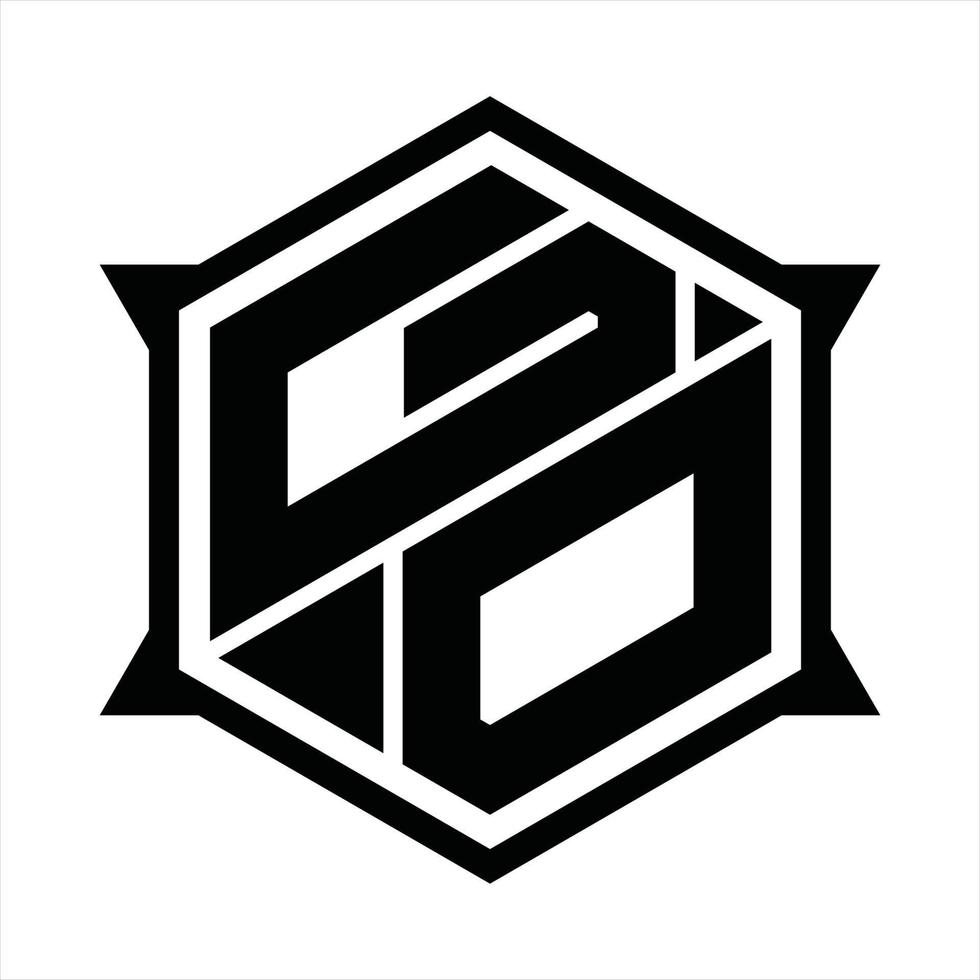 GO Logo monogram design template vector