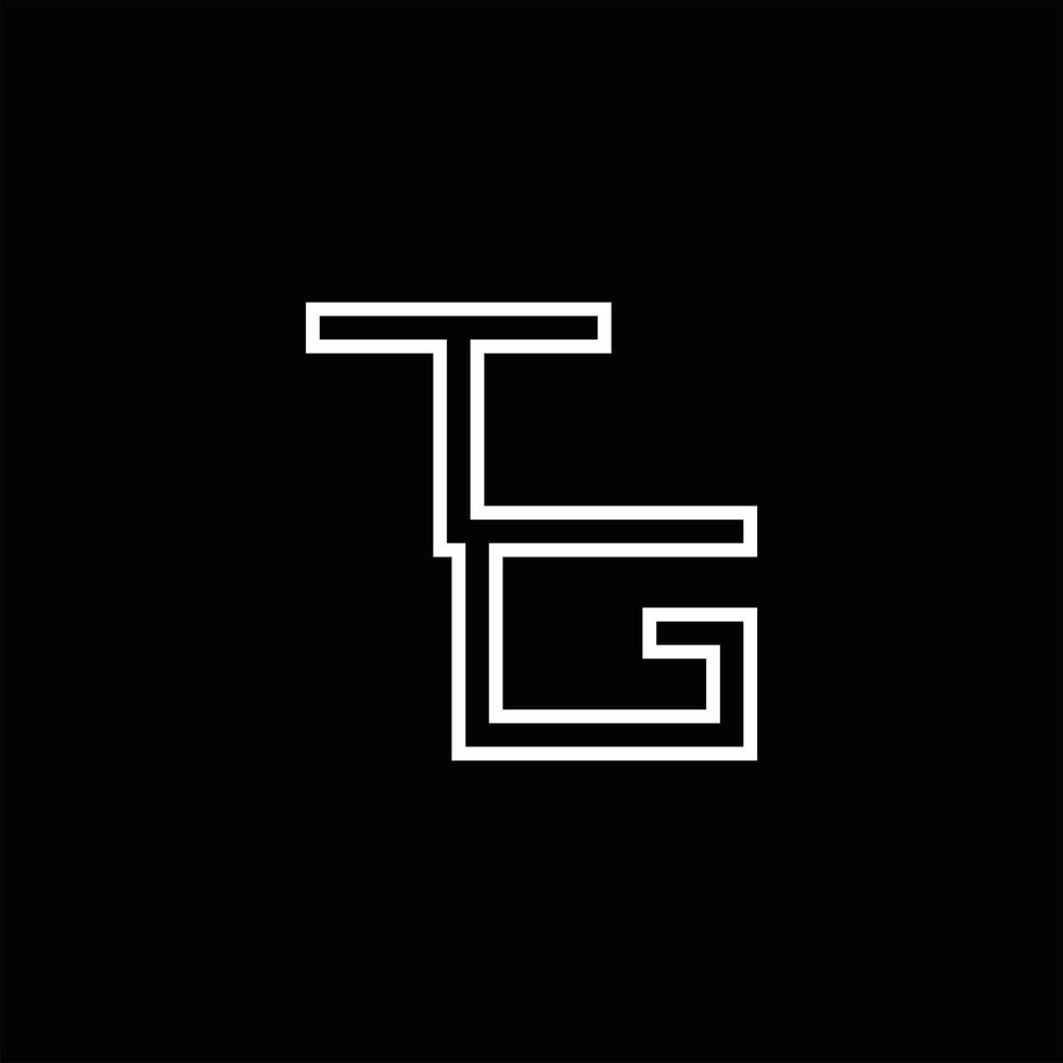 monograma de logotipo tg con plantilla de diseño de estilo de línea vector