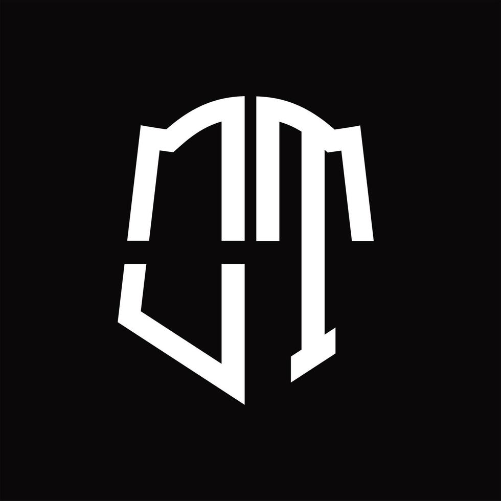 OT Logo monogram with shield shape ribbon design template vector