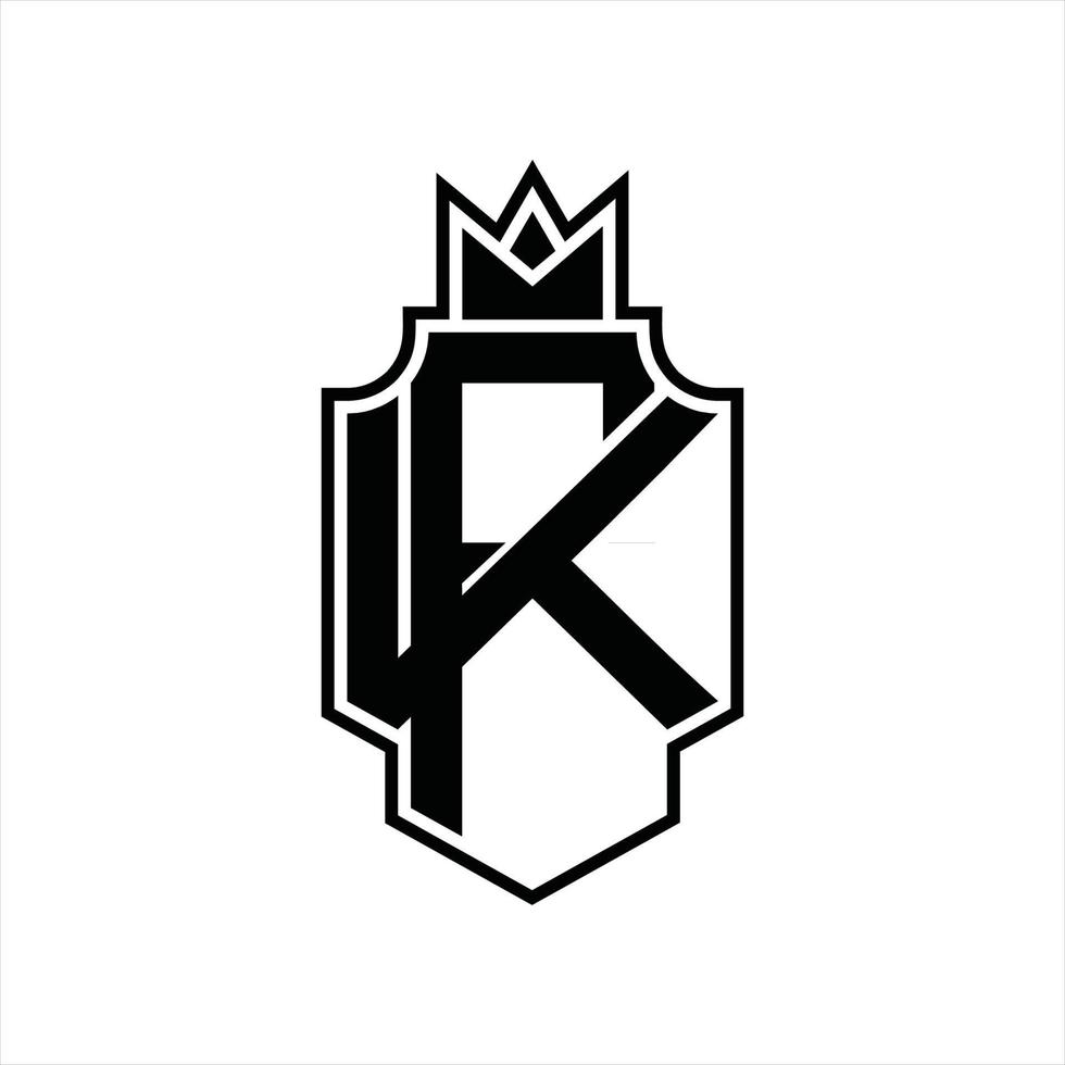 plantilla de diseño de monograma de logotipo fk vector