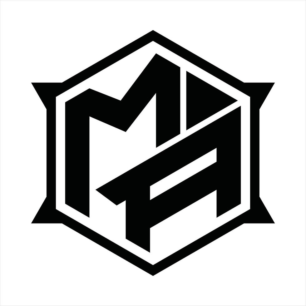 MA Logo monogram design template vector