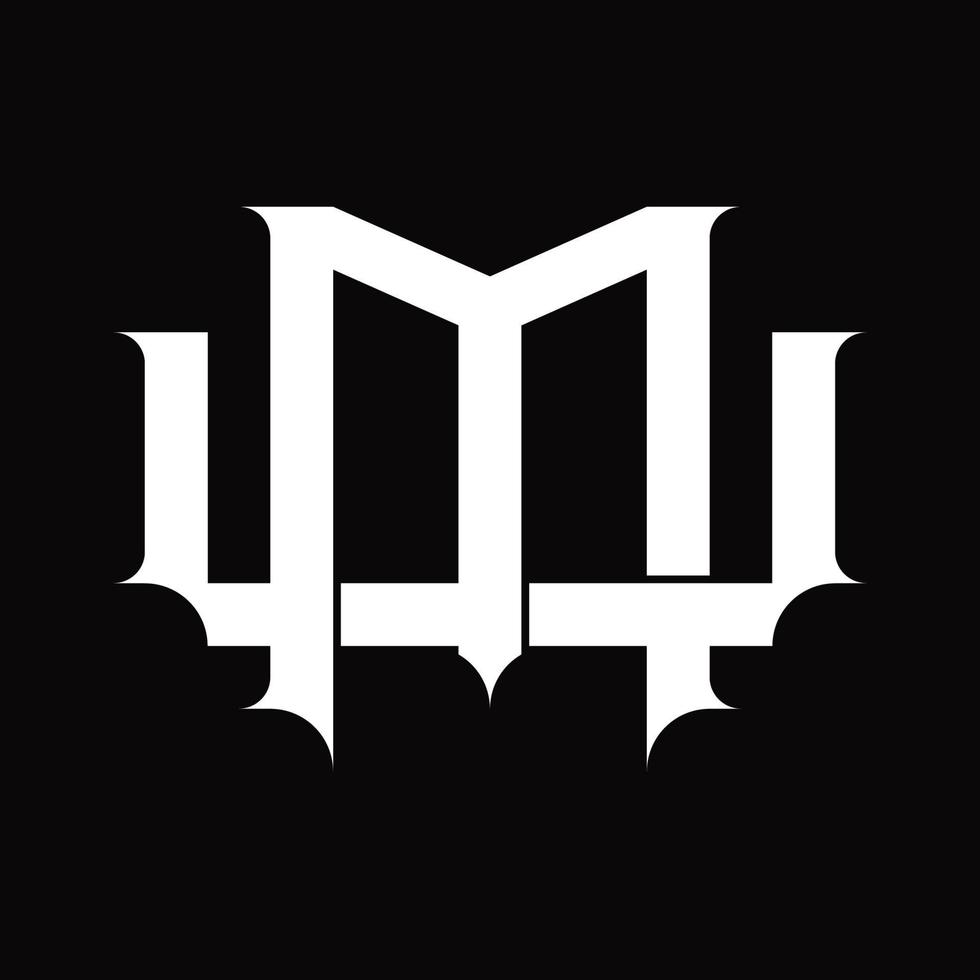 UM Logo monogram with vintage overlapping linked style design template vector