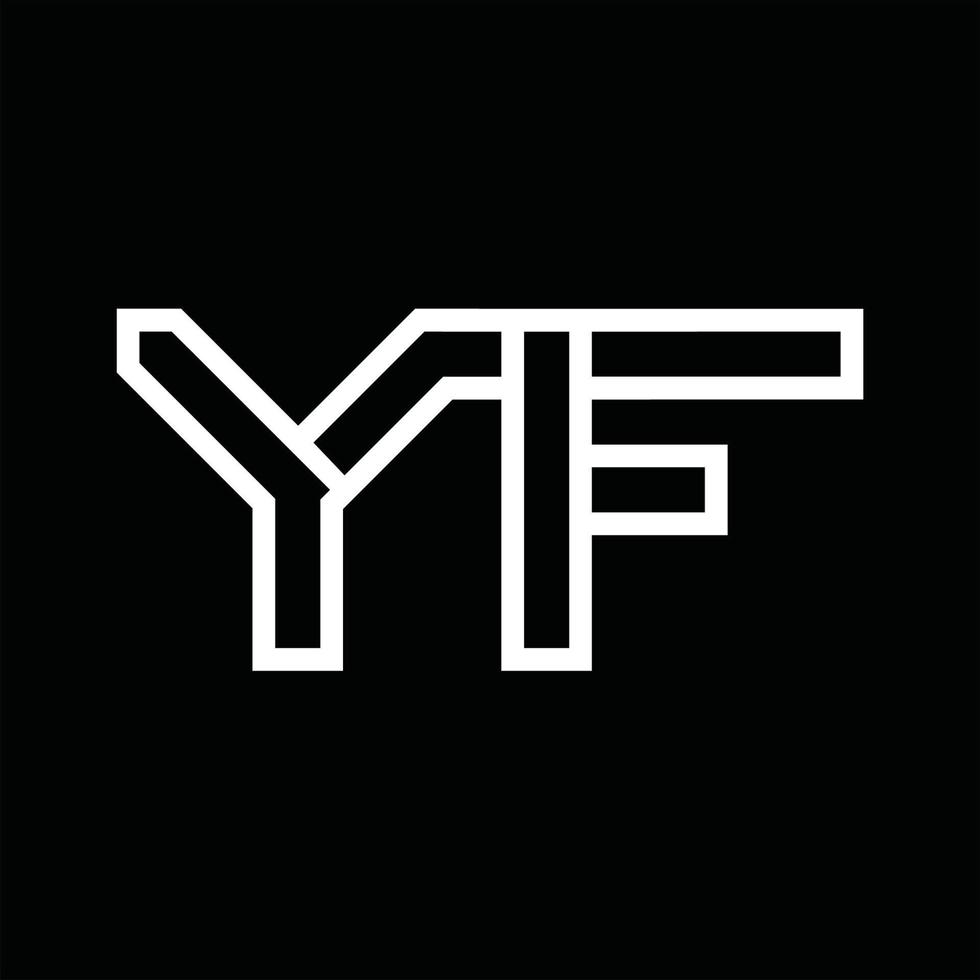 monograma del logotipo de yf con espacio negativo de estilo de línea vector