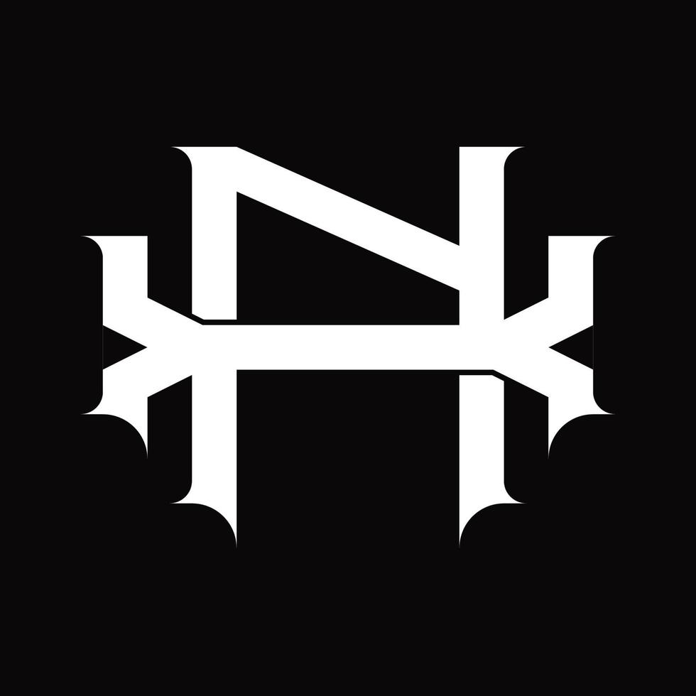 XN Logo monogram with vintage overlapping linked style design template vector