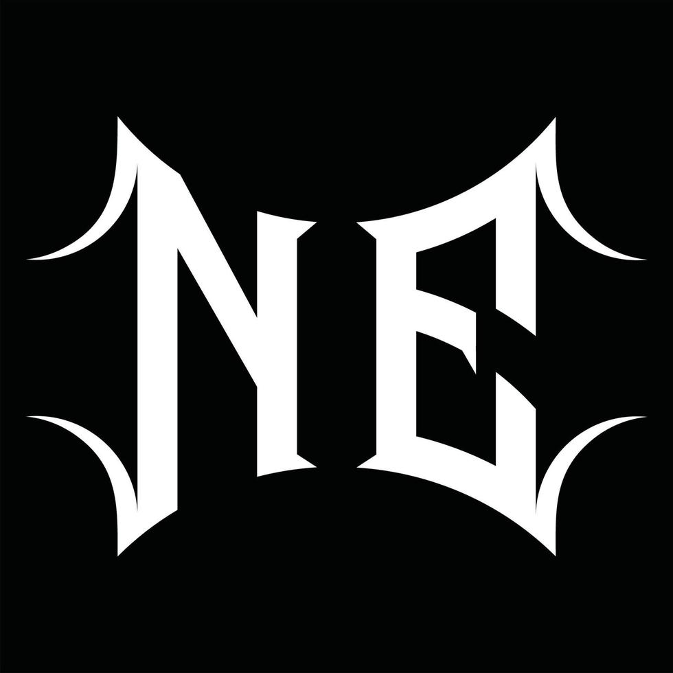 NE Logo monogram with abstract shape design template vector