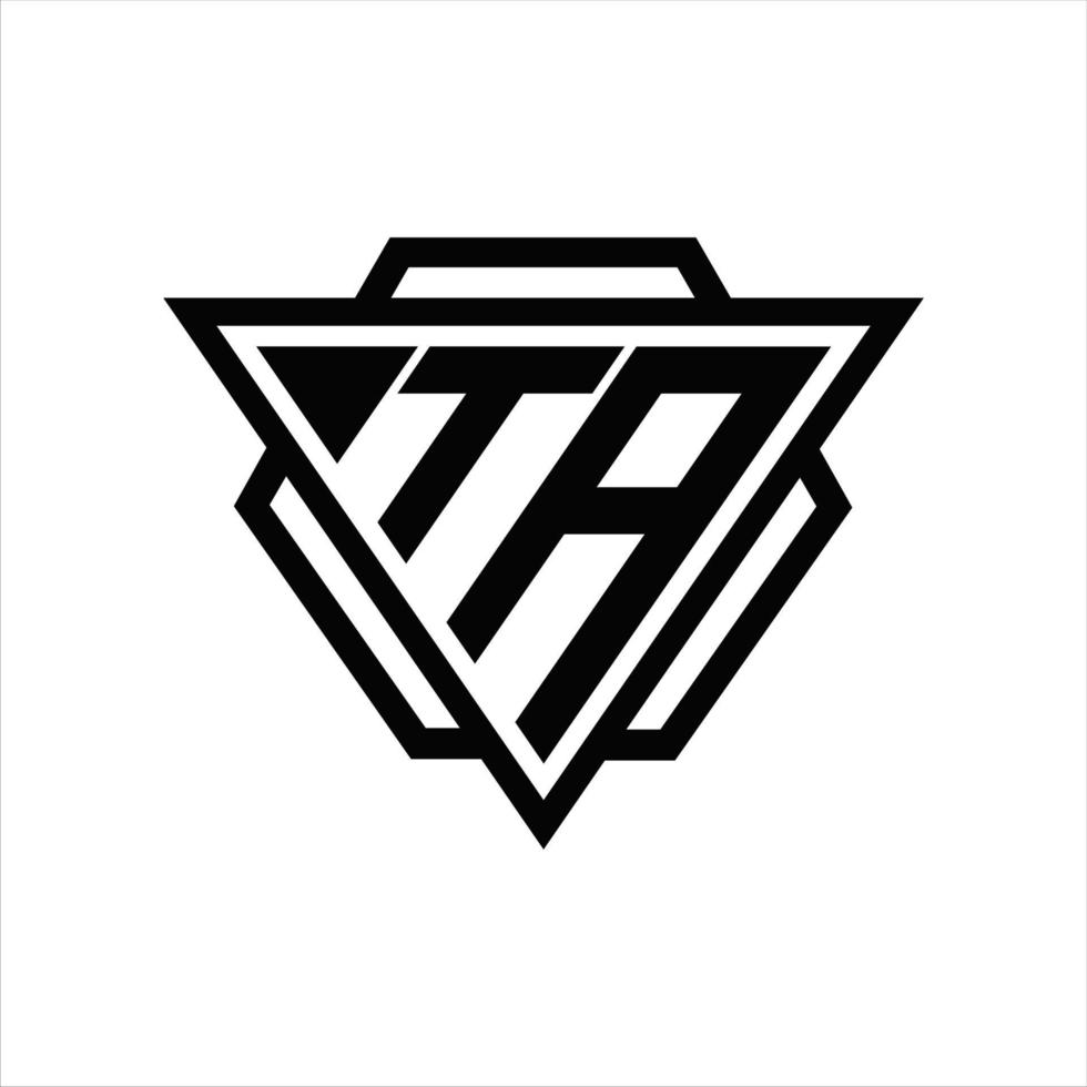 TA Logo monogram with triangle and hexagon template vector