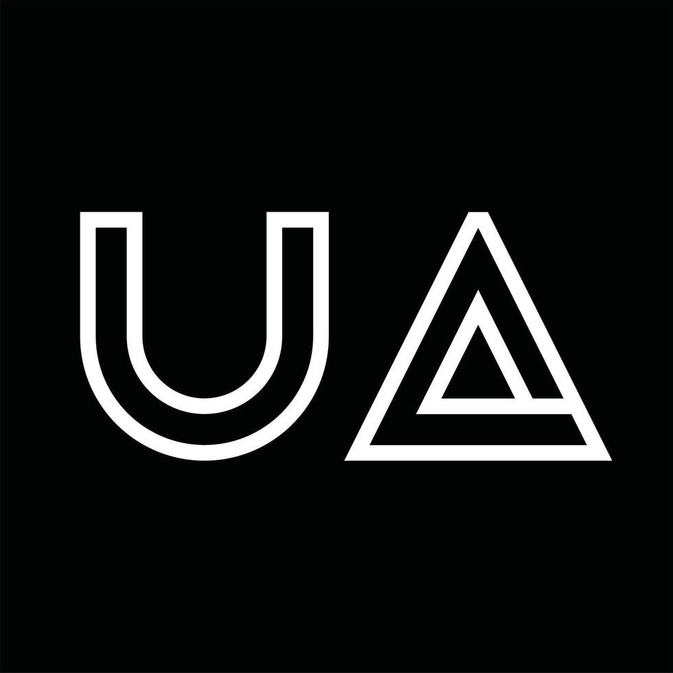 UA Logo monogram with line style negative space vector