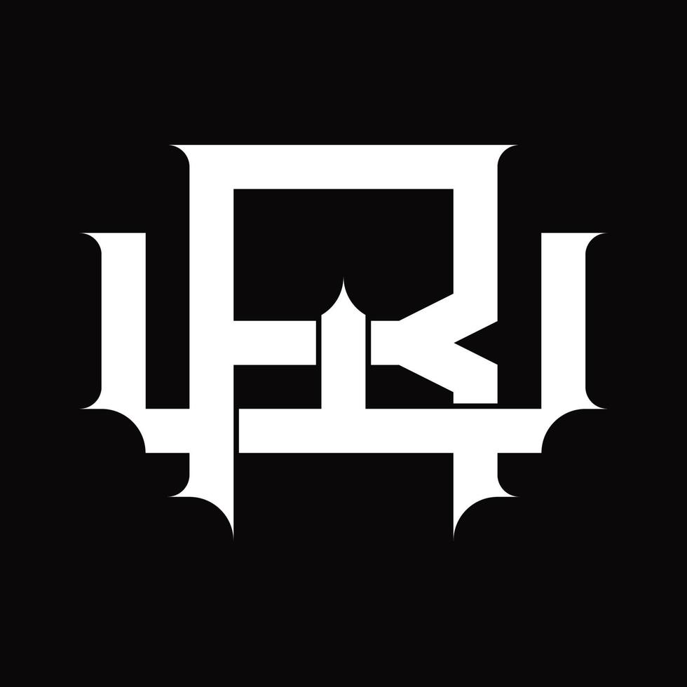 WR Logo monogram with vintage overlapping linked style design template vector
