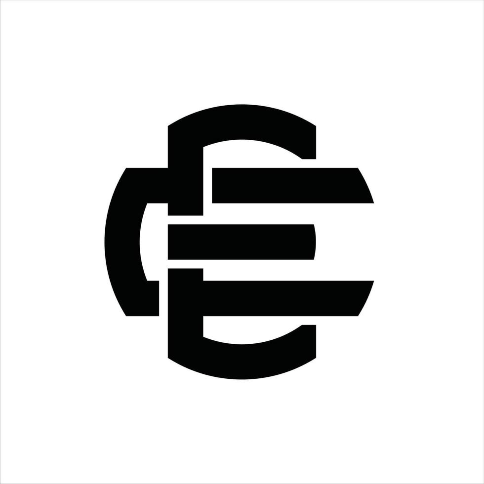 plantilla de diseño de monograma de logotipo ec vector