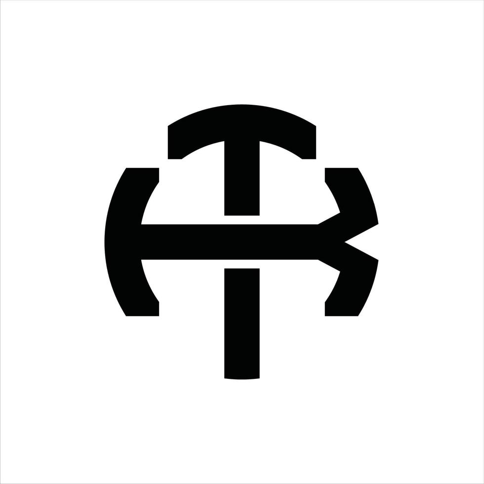 plantilla de diseño de monograma de logotipo tk vector