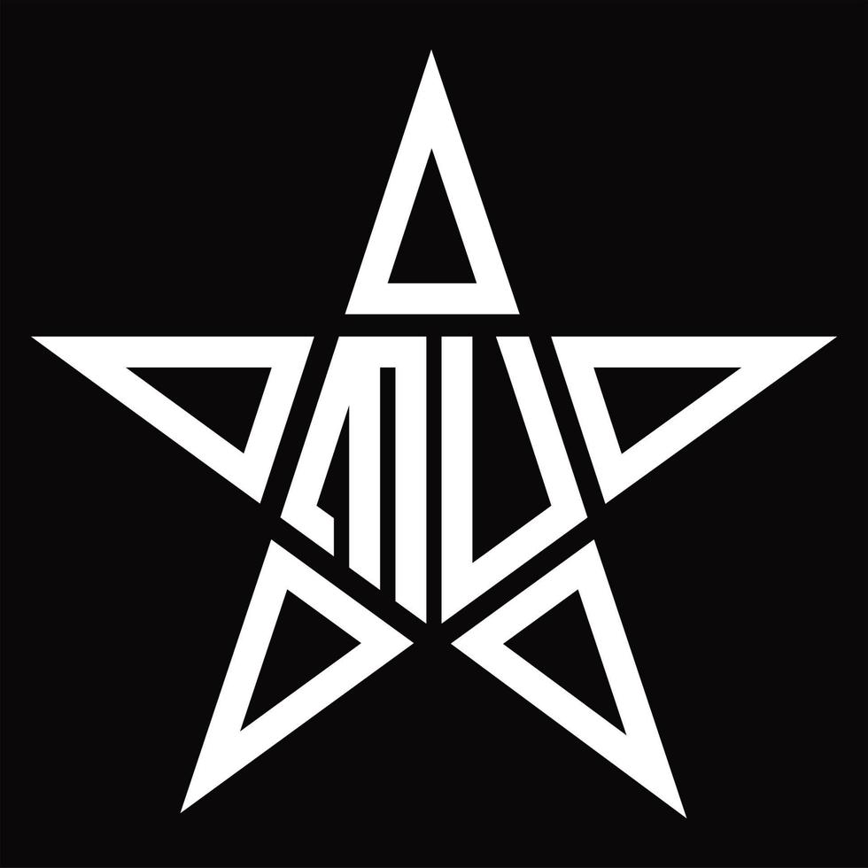 MU Logo monogram with star shape design template vector