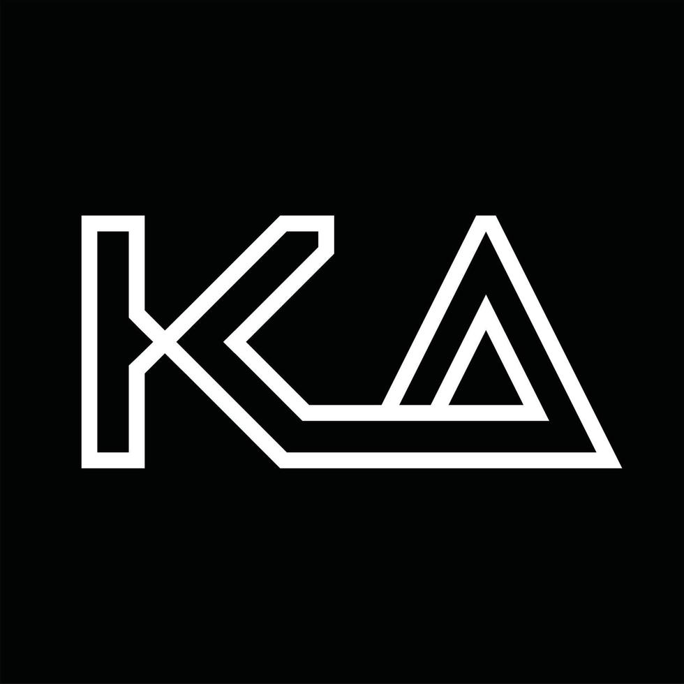 KA Logo monogram with line style negative space vector