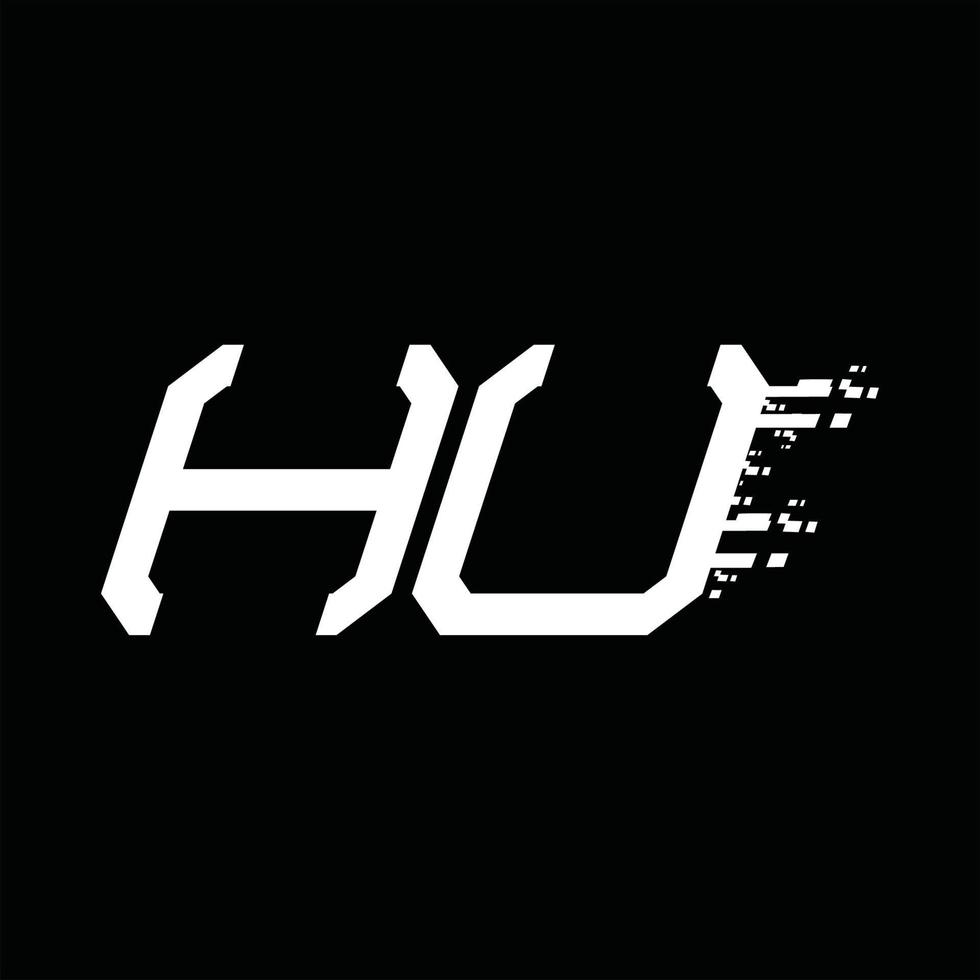 HU Logo monogram abstract speed technology design template vector