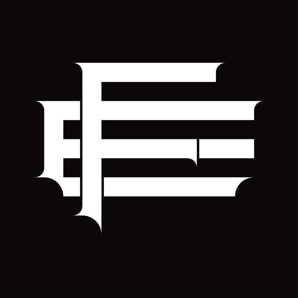 EF Logo monogram with vintage overlapping linked style design template vector