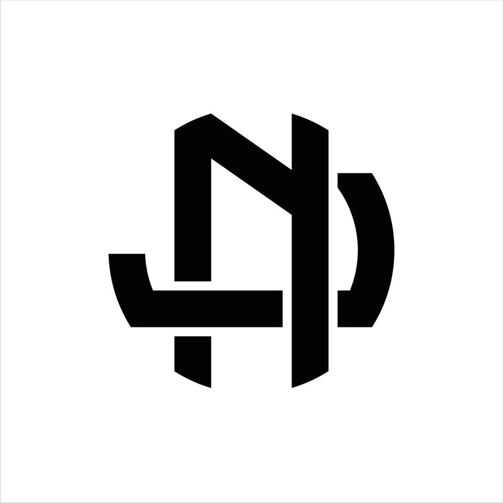 plantilla de diseño de monograma de logotipo nj vector