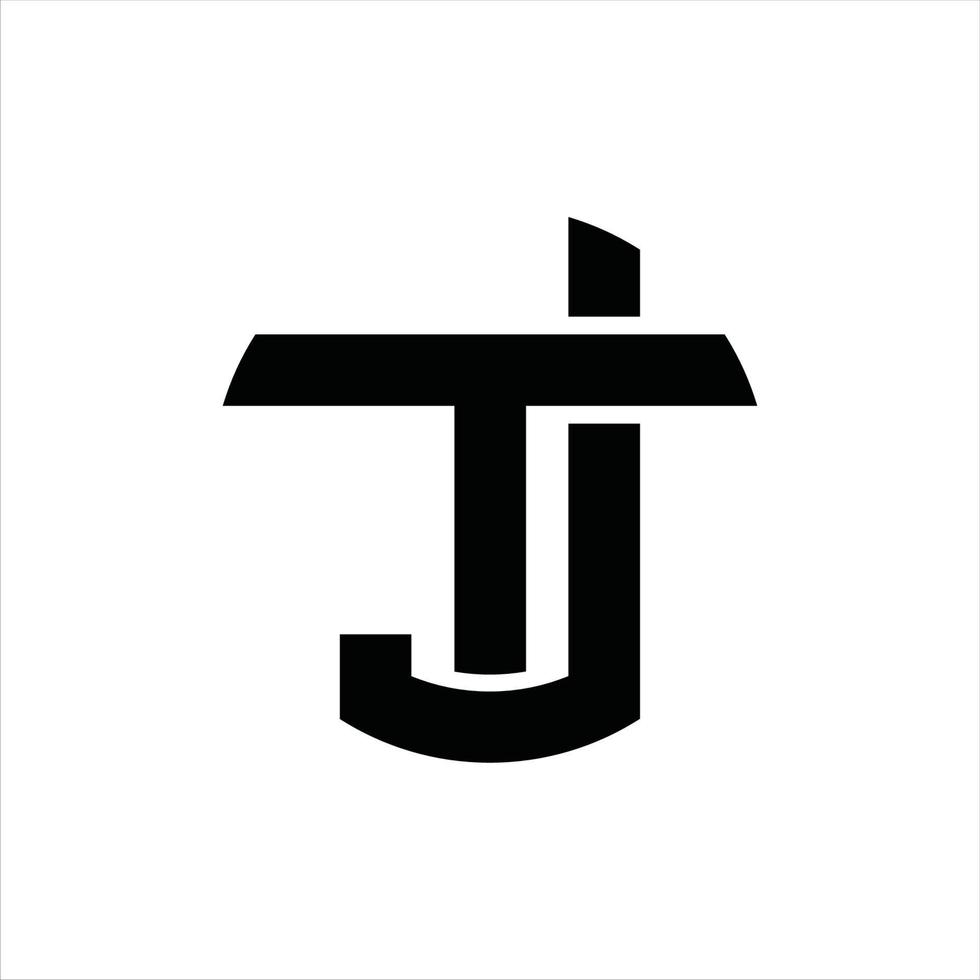 plantilla de diseño de monograma de logotipo jt vector