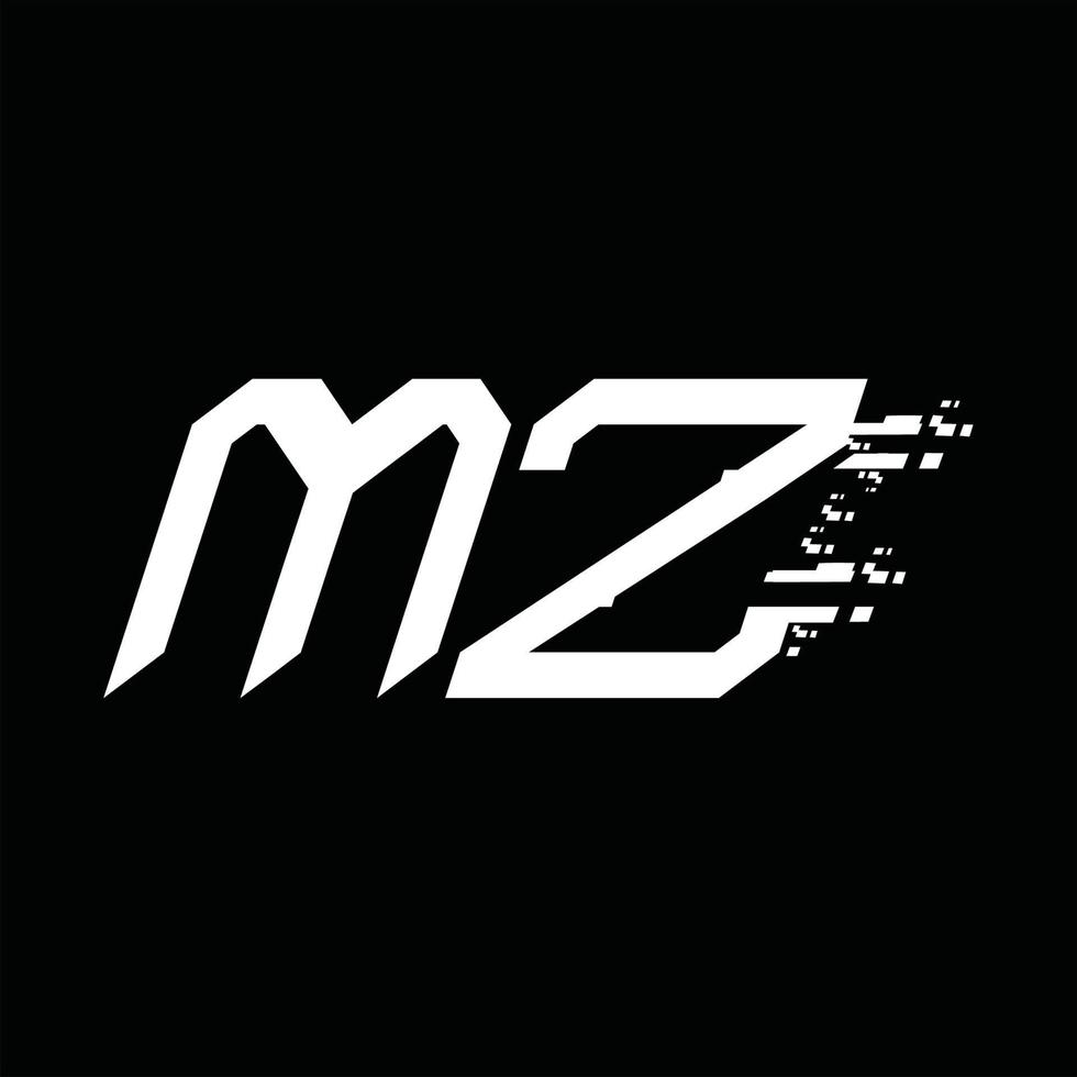 plantilla de diseño de tecnología de velocidad abstracta de monograma de logotipo mz vector