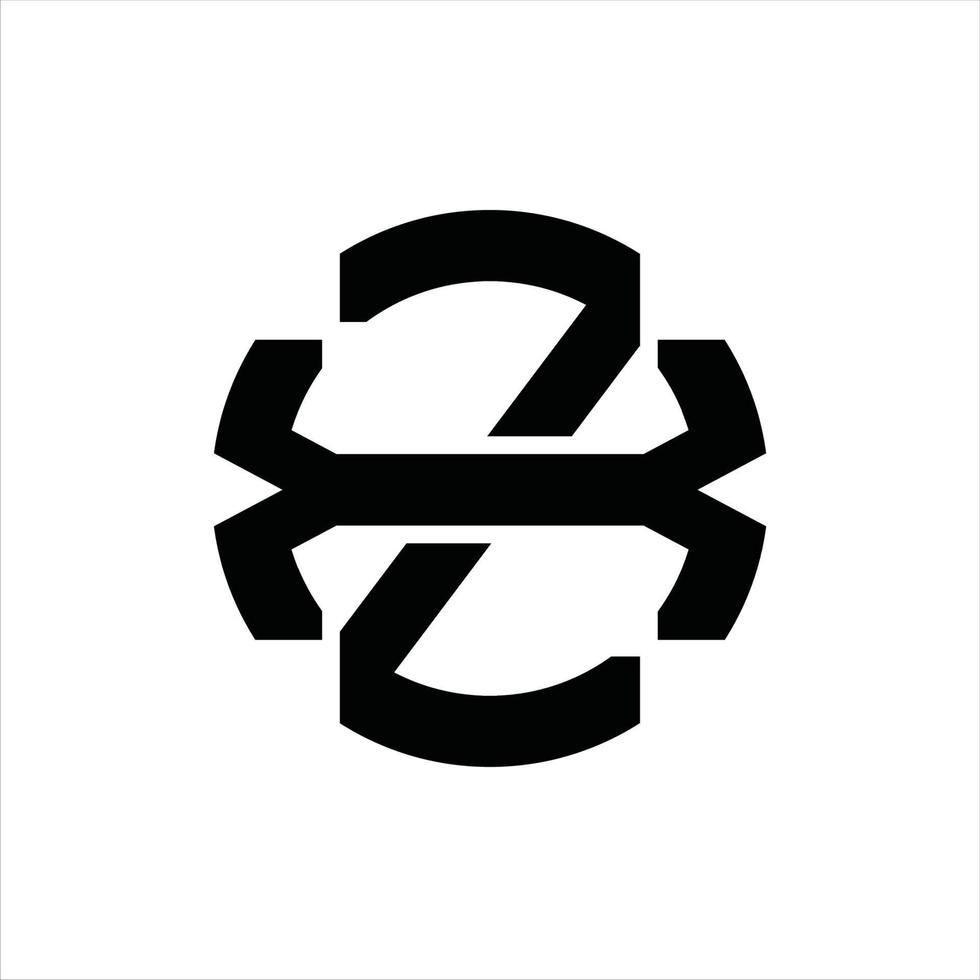 plantilla de diseño de monograma de logotipo zx vector