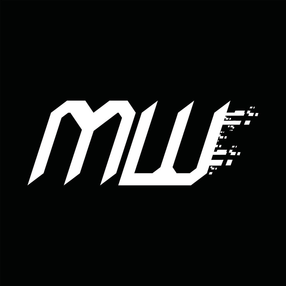 MW Logo monogram abstract speed technology design template vector