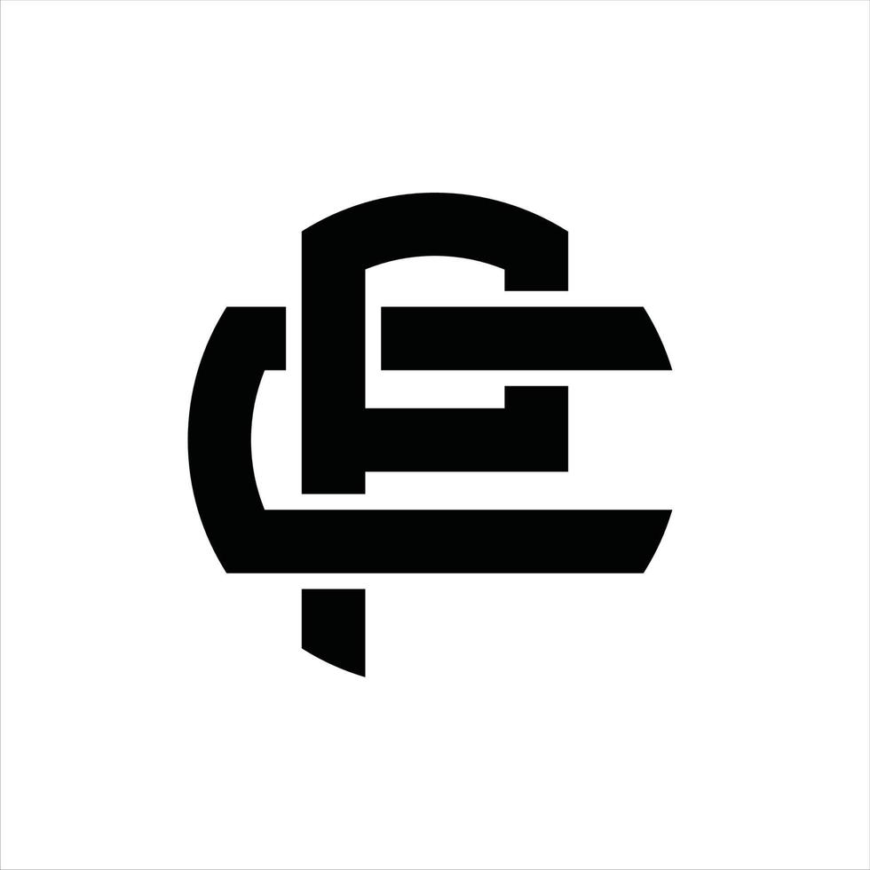 PC Logo monogram design template vector