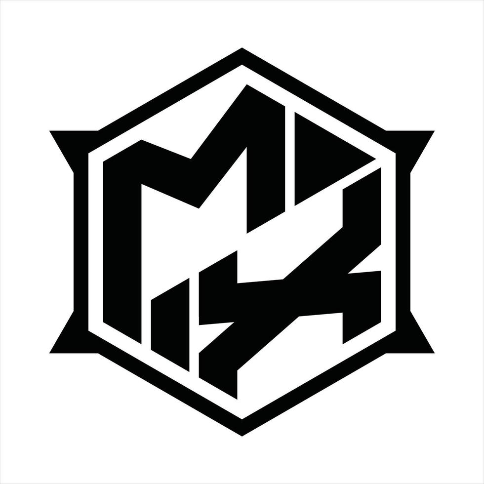 MX Logo monogram design template vector