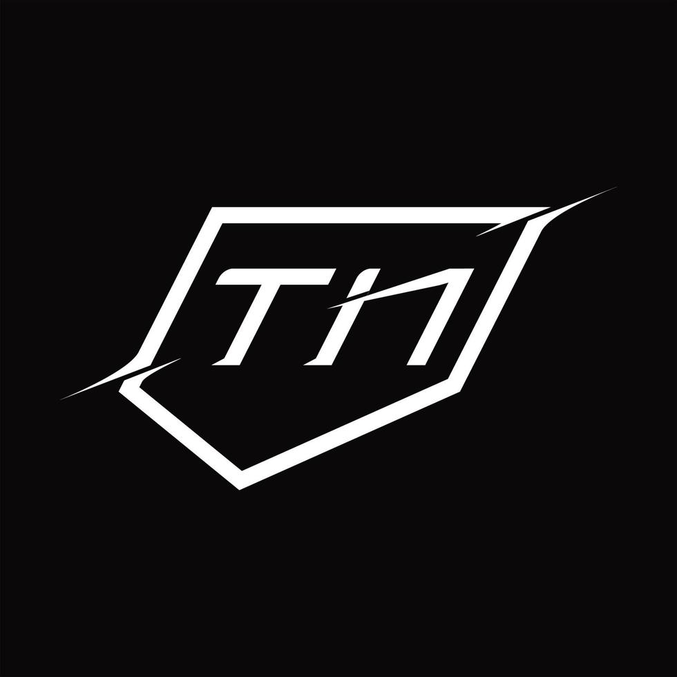 TN Logo monogram letter with shield and slice style design vector