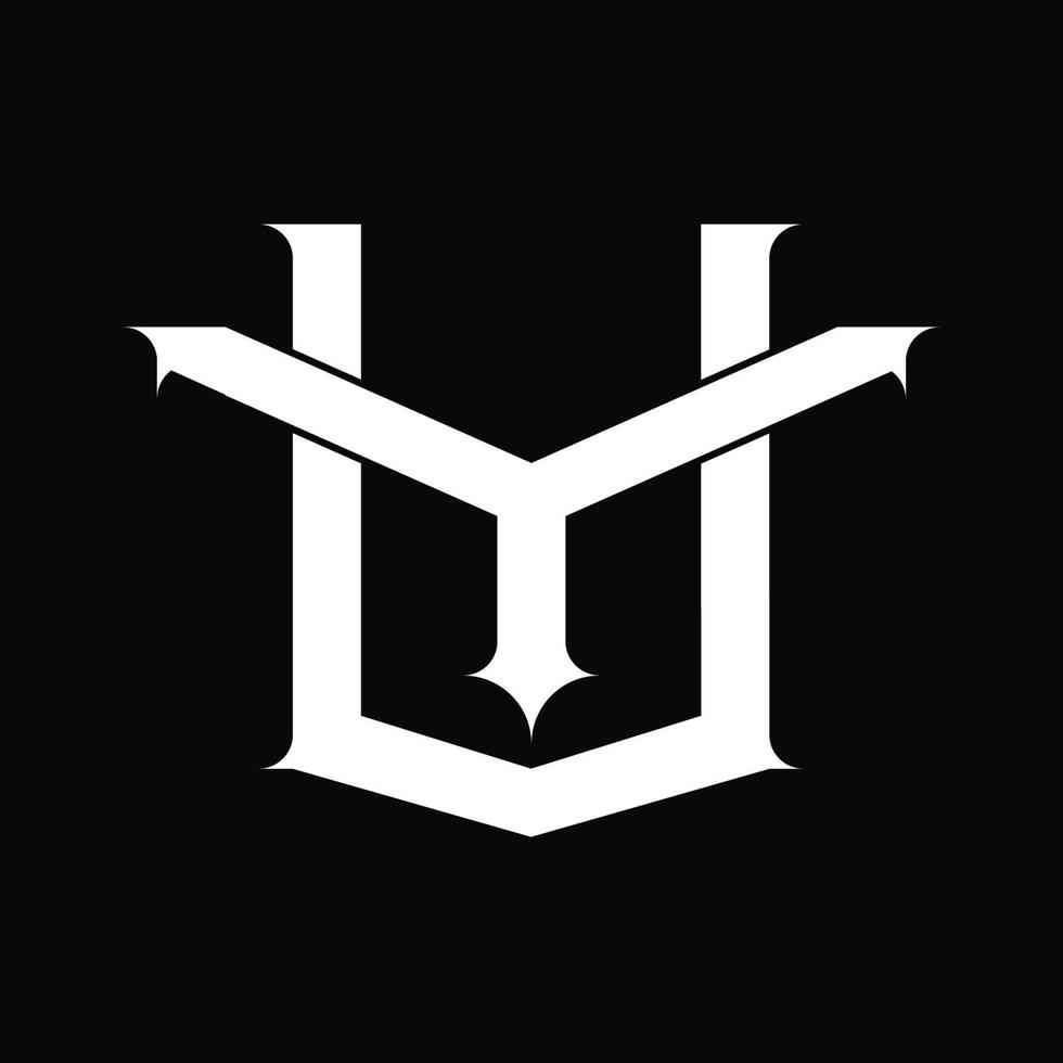 YV Logo monogram with vintage overlapping linked style design template vector