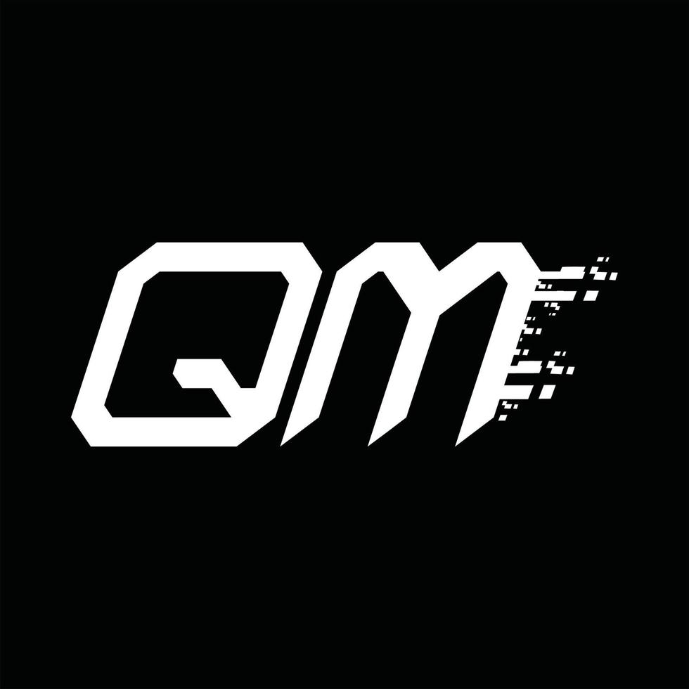 QM Logo monogram abstract speed technology design template vector
